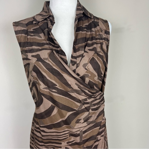 WEEKEND MAXMARA SLEEVELESS VNECK SHIFT DRESS IN BROWN SIZE 8 - Picture 11 of 15